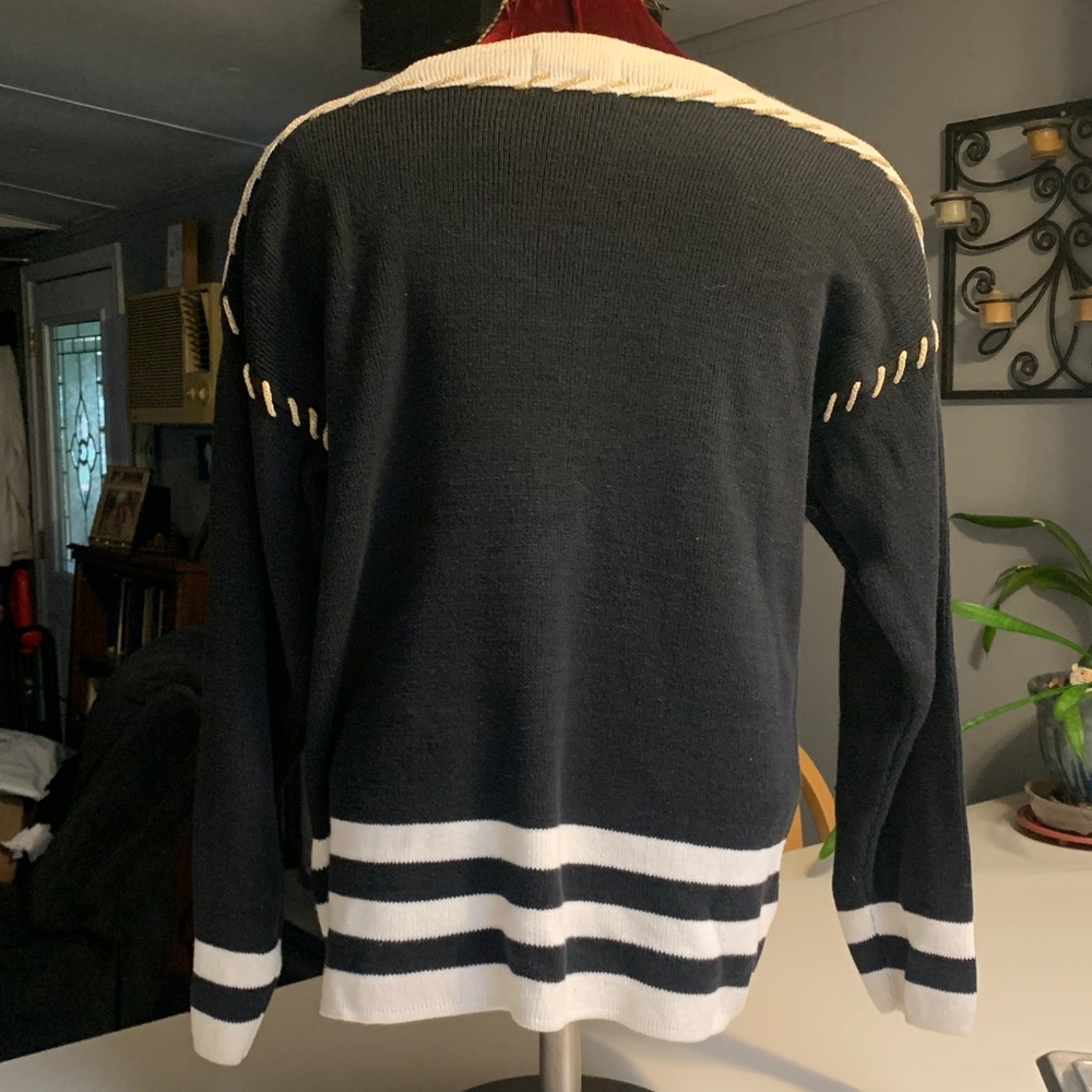Sandylo Vintage  Nautical Sweater with Embellised Ship Design - Picture 2 of 11